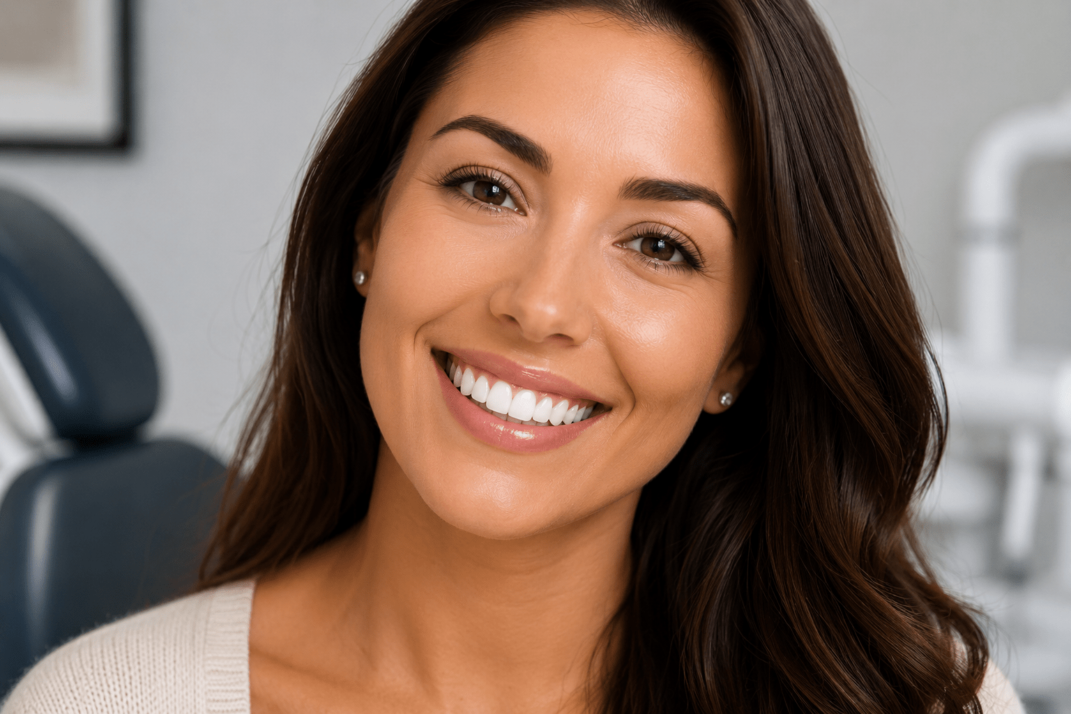 Patient with a natural, beautiful smile after dental veneers at Dulwich Dental Centre